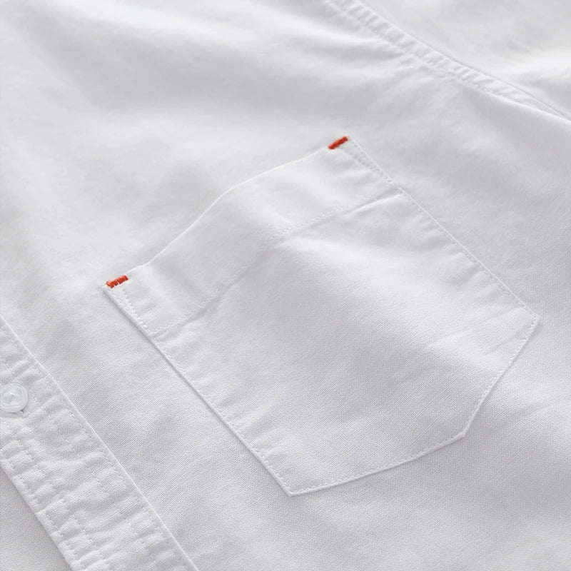 Men’s Shirt Short Sleeve Cotton Casual Solid Color