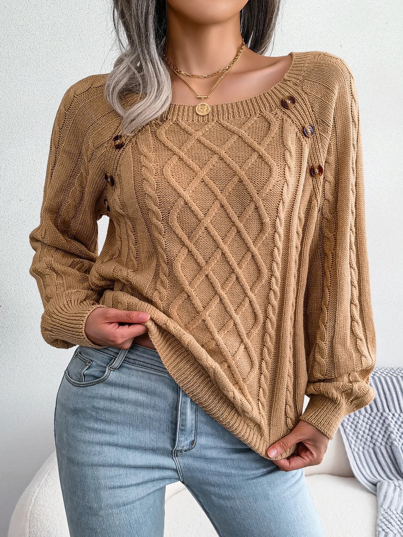 Women’s Top Long Sleeve Casual Stretchy Solid Color