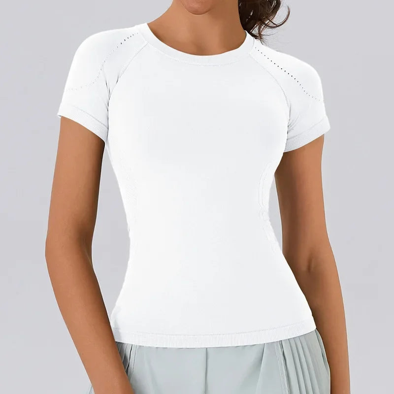 Women’s Gym Top Short Sleeve Breathable Stretchy Athletic