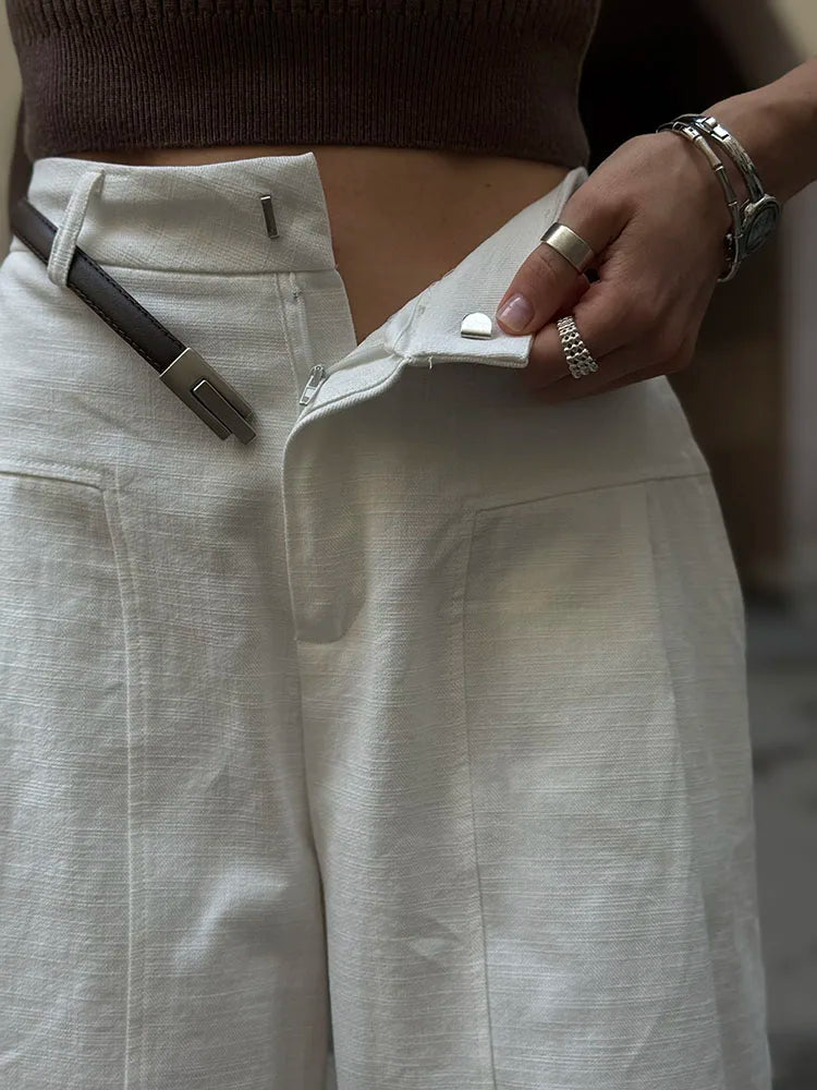 Women’s Trousers High Waist Wide Leg Straight Leg Relaxed Fit