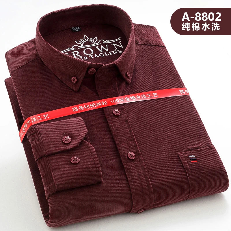 Men’s Shirt Long Sleeve Cotton Casual Regular Fit