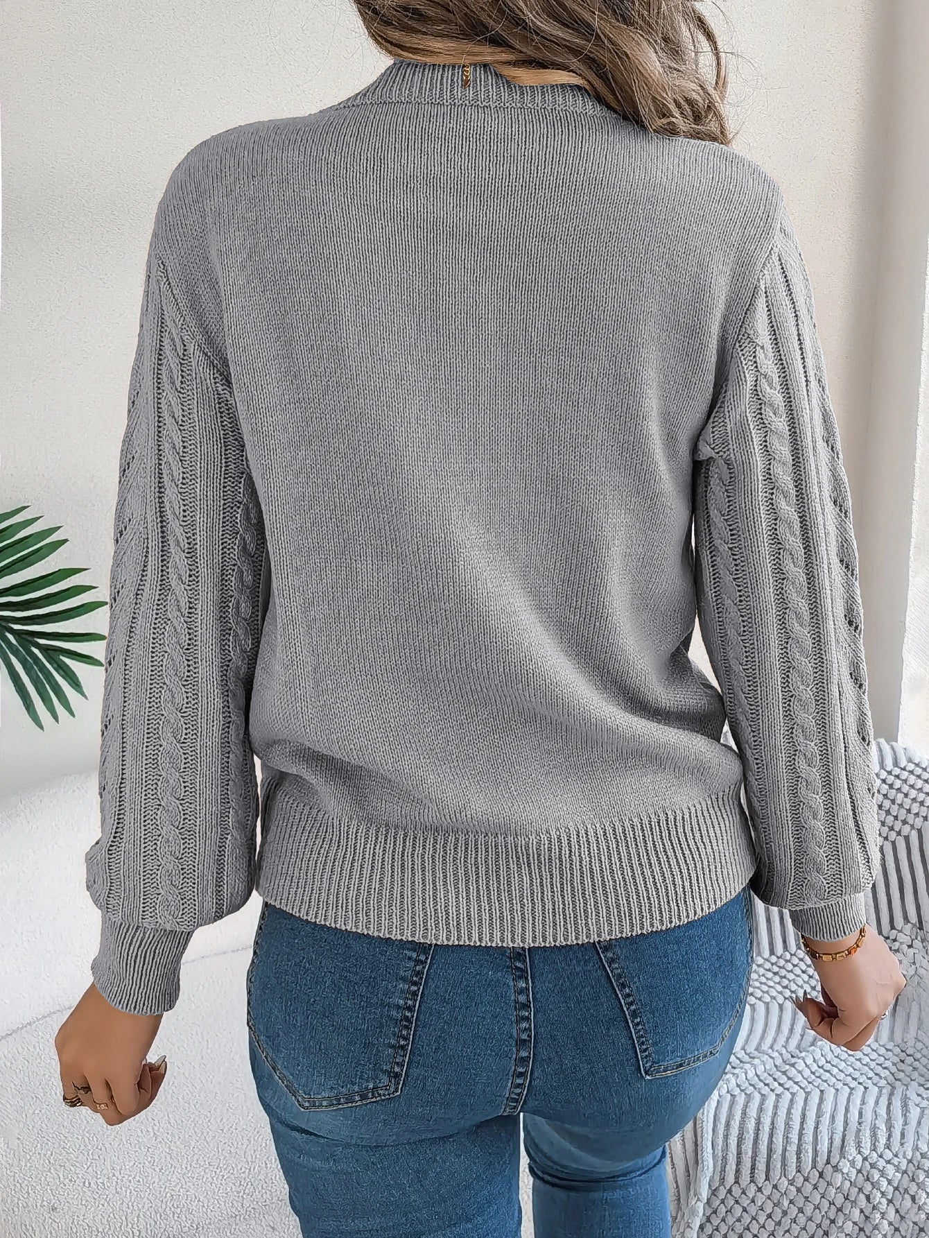 Women’s Top Long Sleeve Solid Color Casual Stretchy