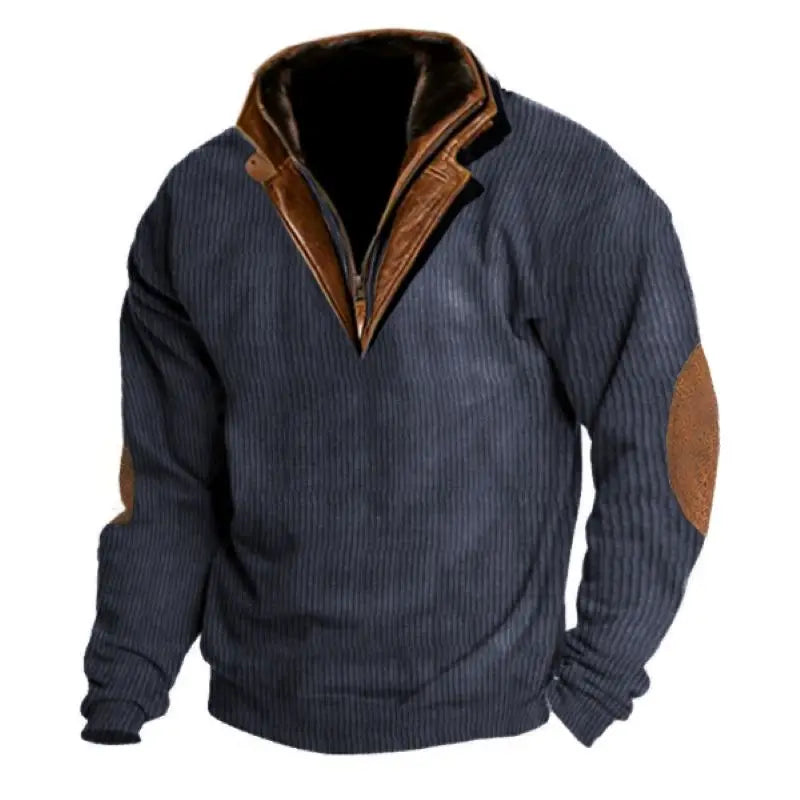 Men’s Sweatshirt Winter Zip-Up Cotton Poly Blend Warm Soft