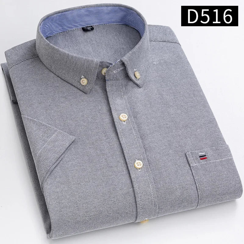Men’s Shirt Short Sleeve Cotton Casual Formal