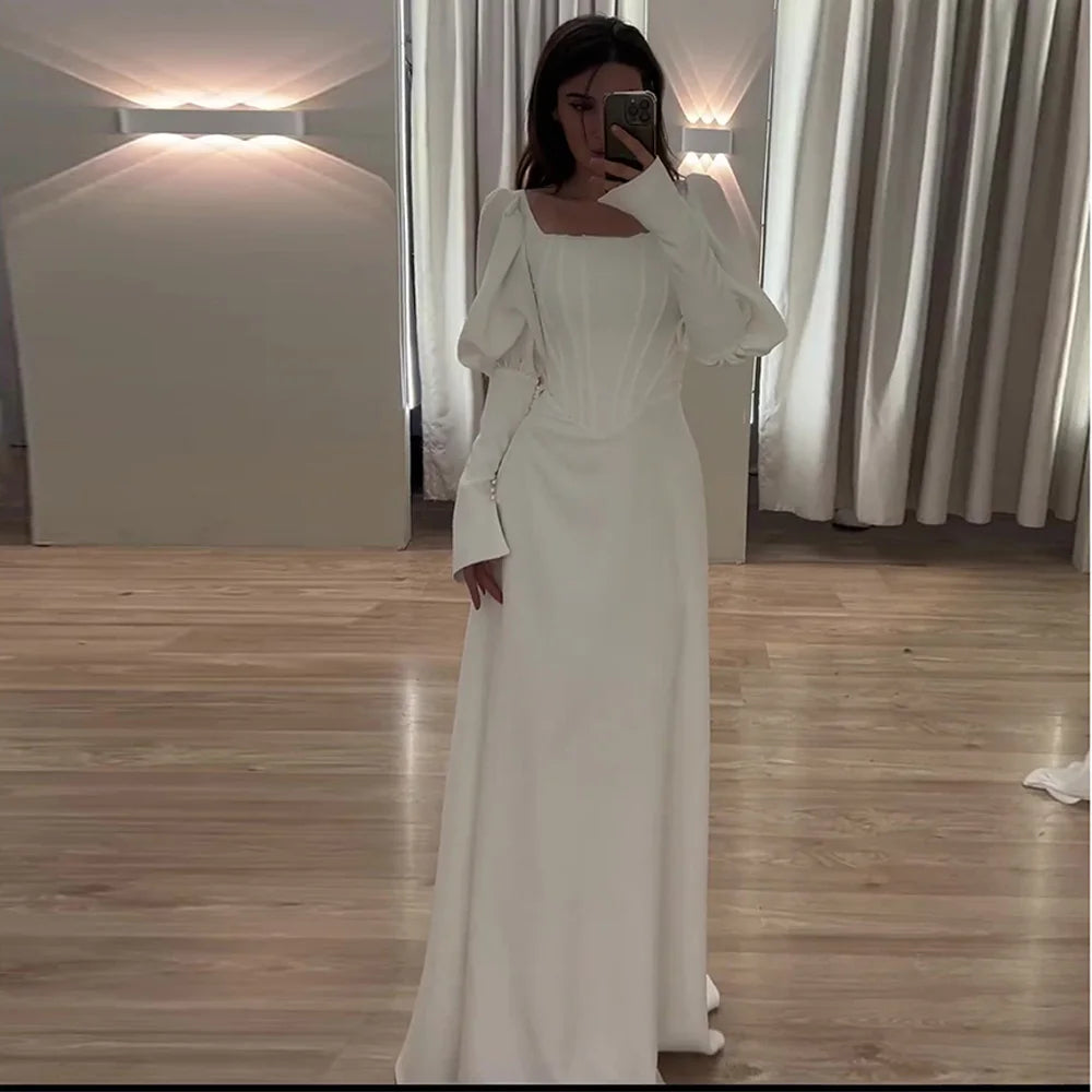 Women’s Dress Long Sleeve Formal A-Line Solid Color