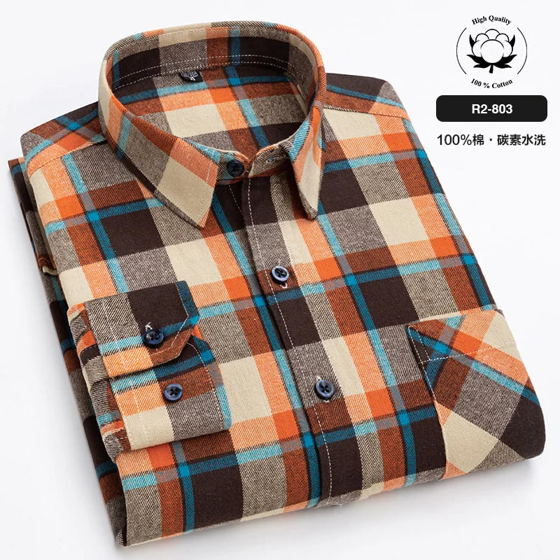 Men’s Shirt Long Sleeve Cotton Casual Regular Fit