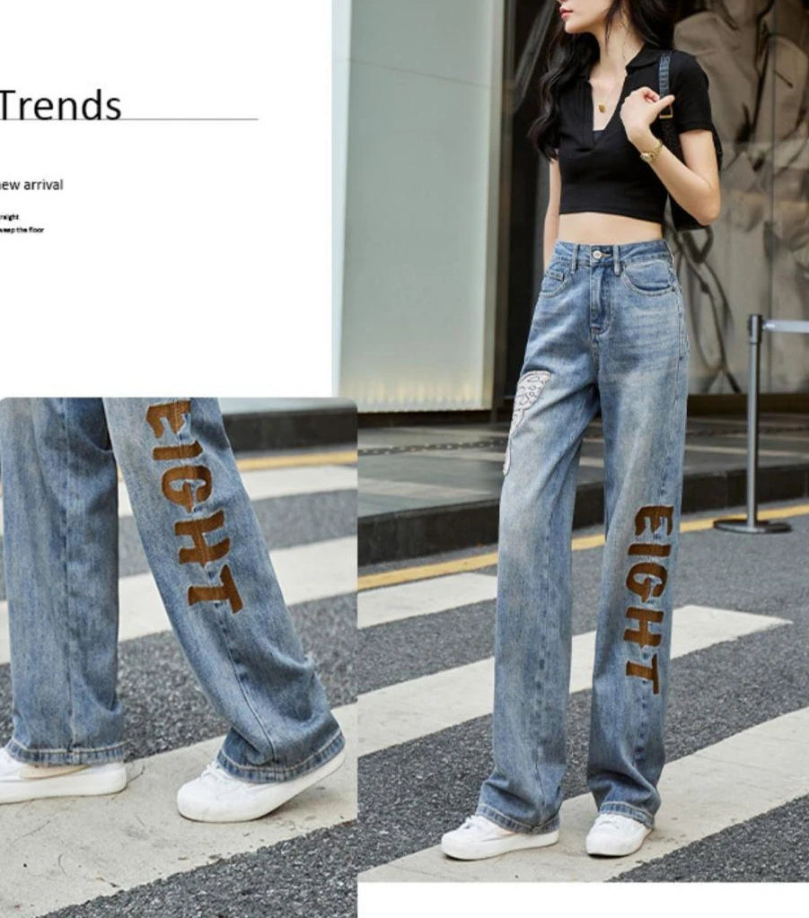Women’s Jeans High Waist Straight Leg Casual