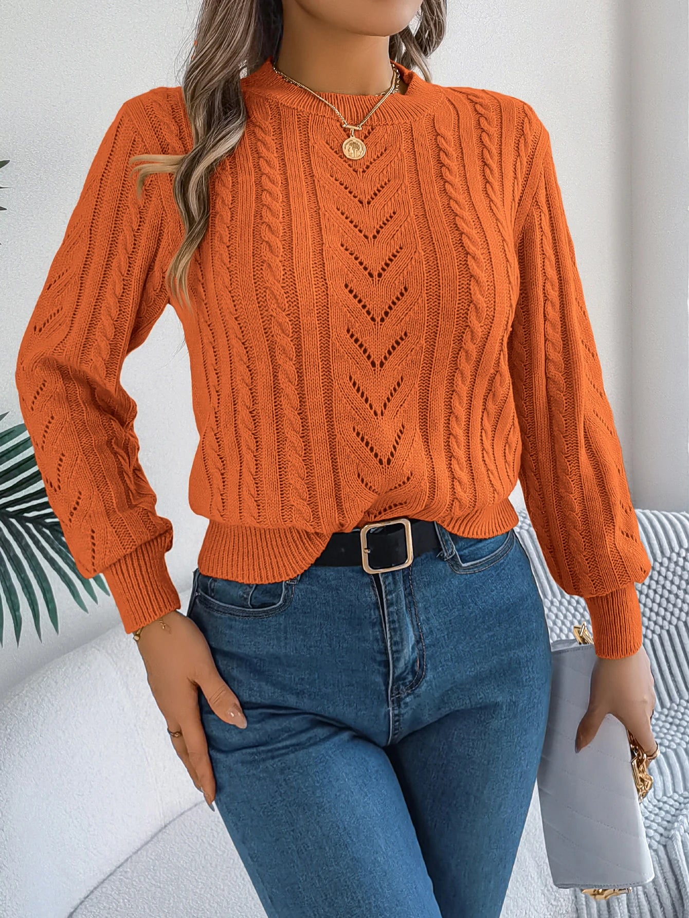 Women’s Top Long Sleeve Solid Color Casual Stretchy