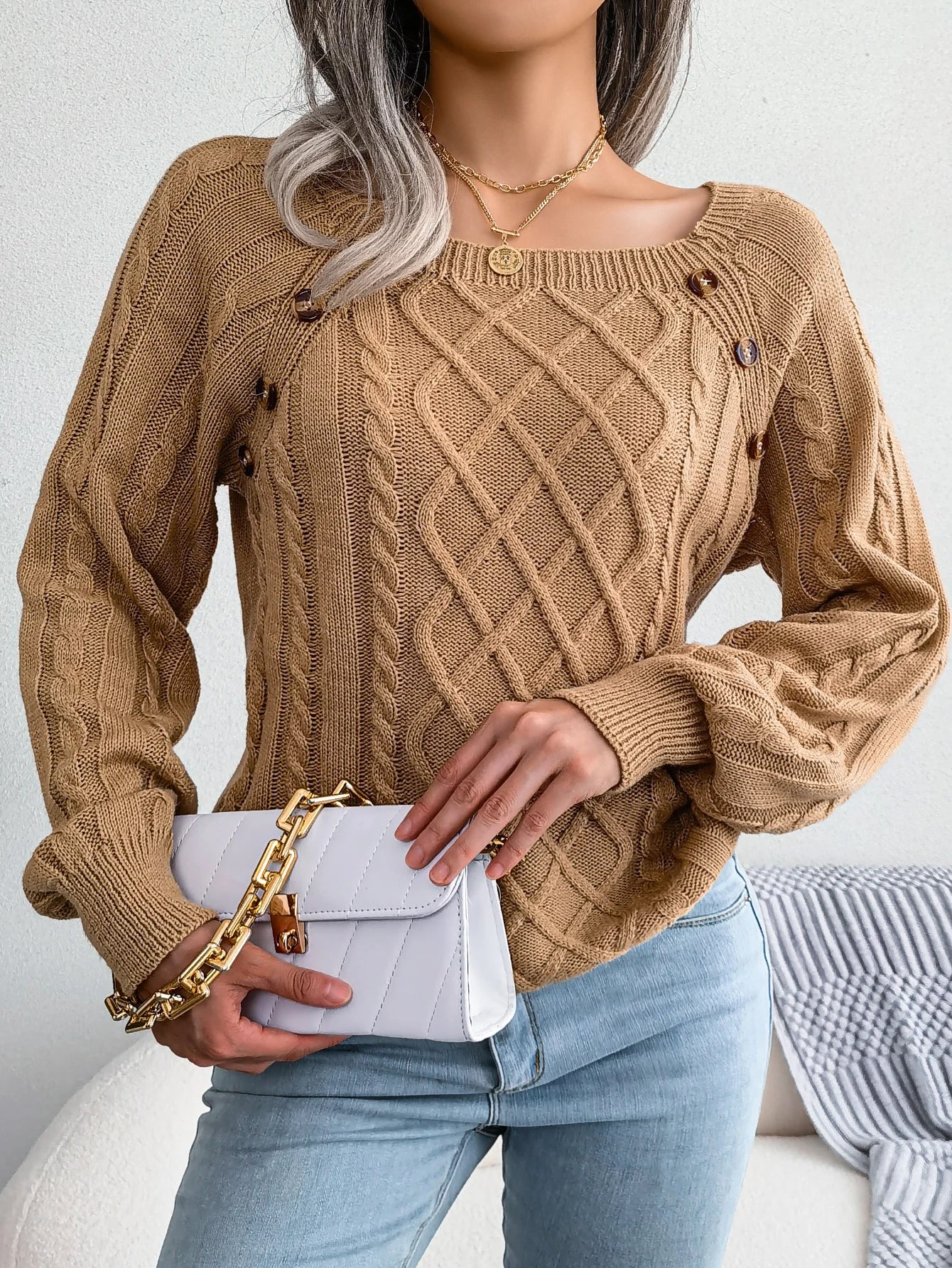 Women’s Top Long Sleeve Casual Stretchy Solid Color