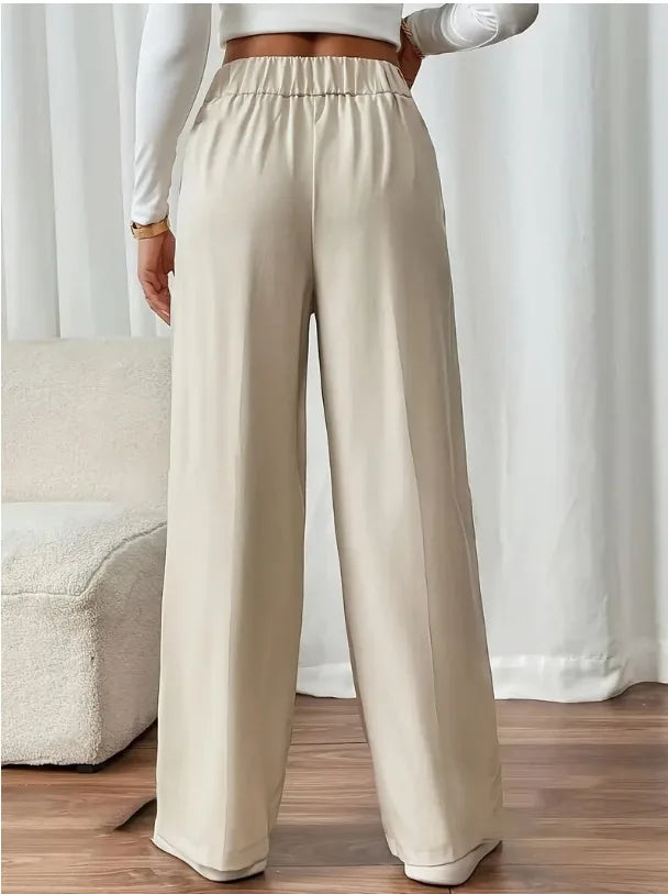 Women’s Trousers High Waist Straight Leg Relaxed Fit Casual