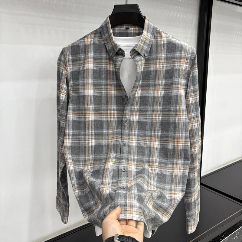 Men’s Shirt Long Sleeve Cotton Casual Breathable