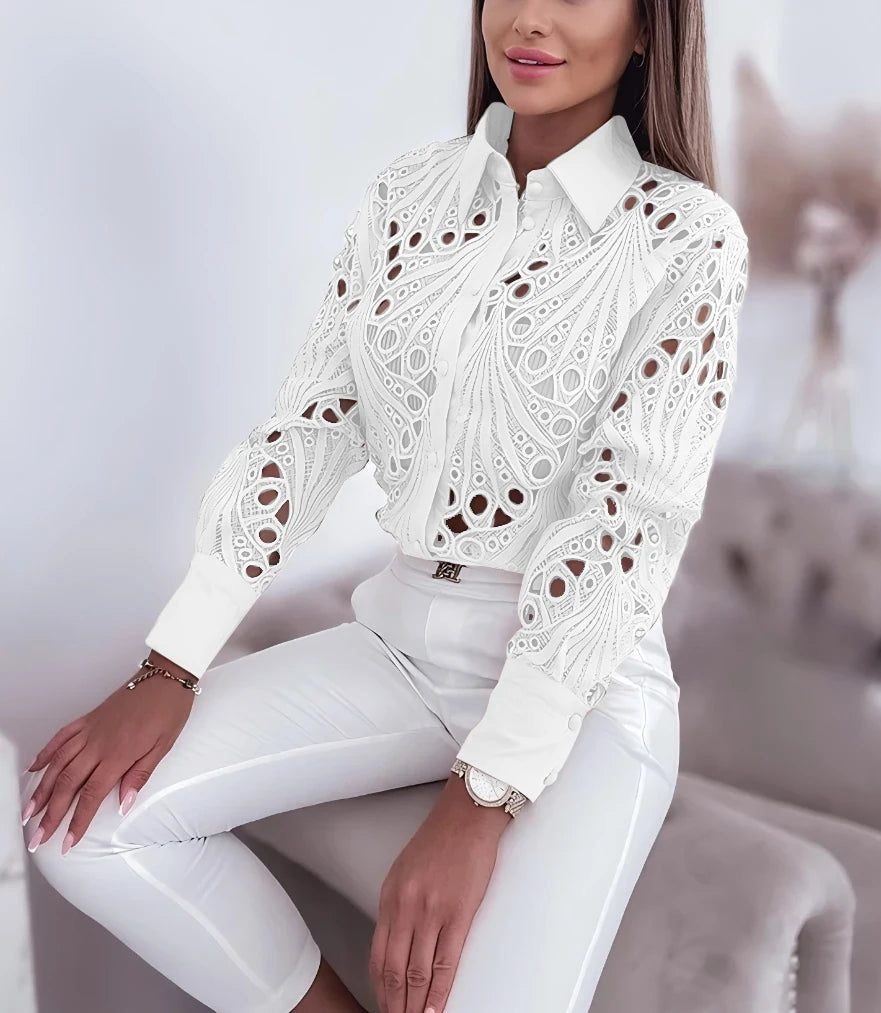 Women’s Top Blouse Long Sleeve Casual Solid Color