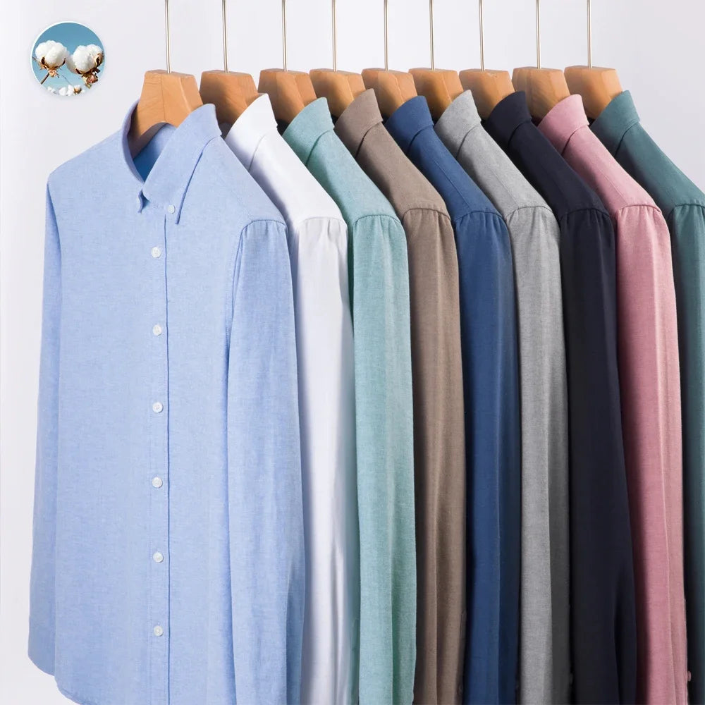Men’s Shirt Long Sleeve Cotton Casual Breathable