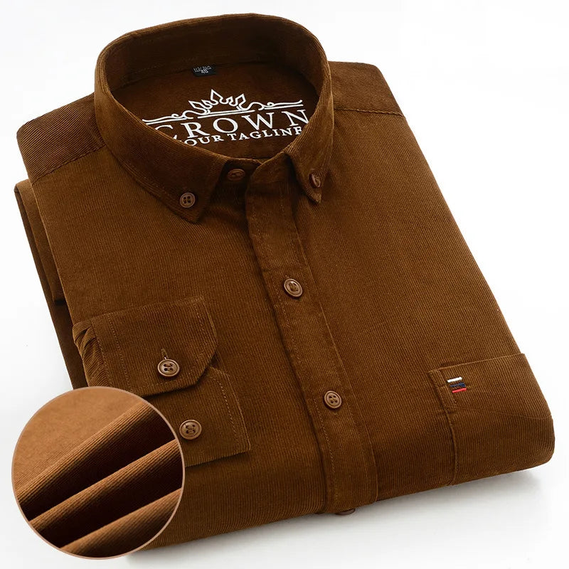 Men’s Shirt Long Sleeve Cotton Casual Regular Fit