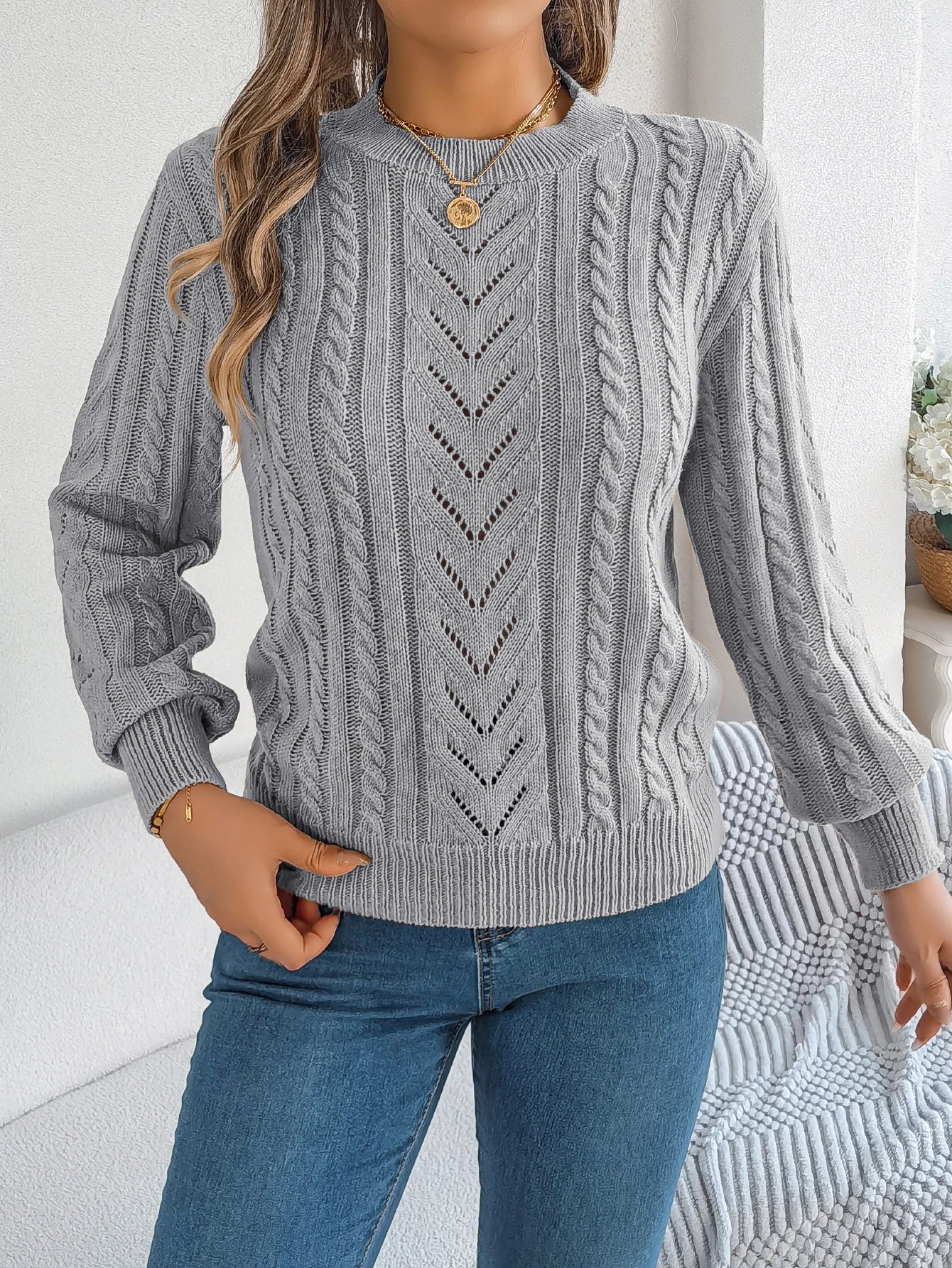 Women’s Top Long Sleeve Solid Color Casual Stretchy