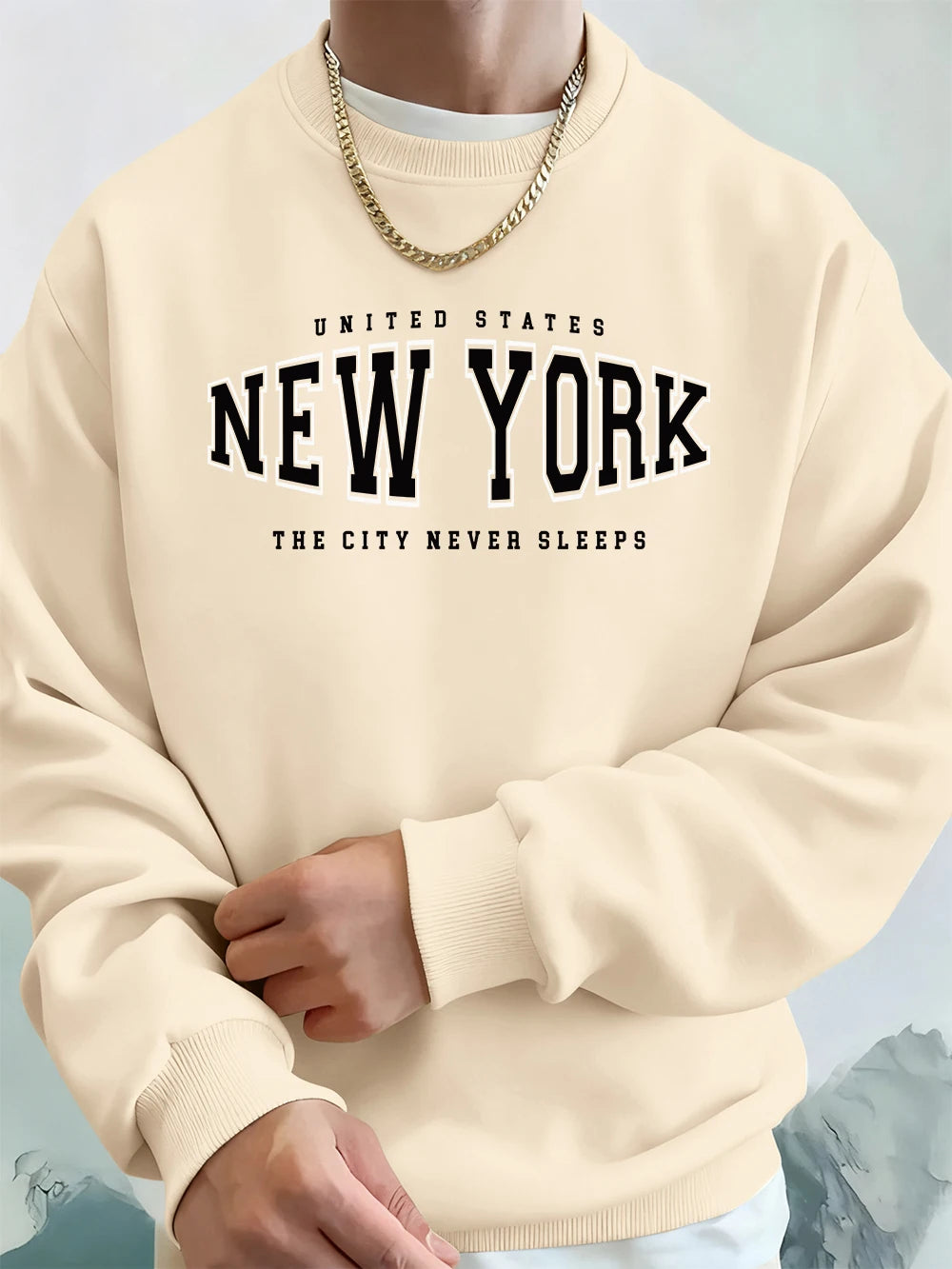 Men’s Sweatshirt Crewneck Fleece Warm Streetwear Graphic Autumn