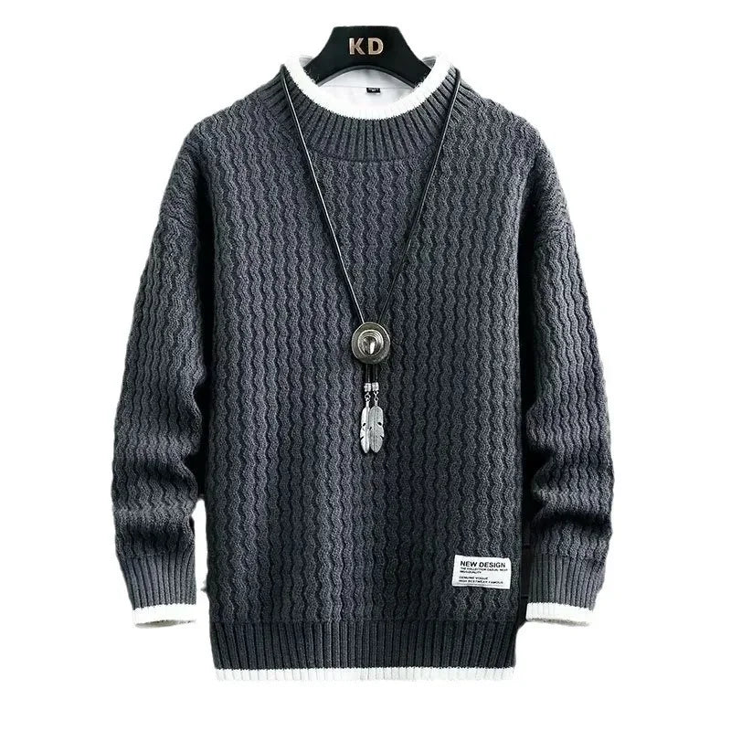 Men’s Sweatshirt Crewneck Pullover Warm Casual Solid Color Autumn
