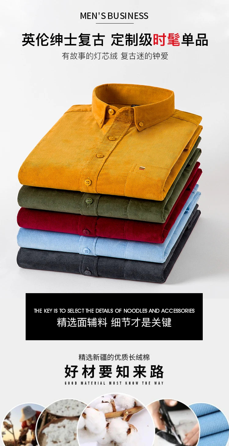 Men’s Shirt Long Sleeve Cotton Casual Regular Fit