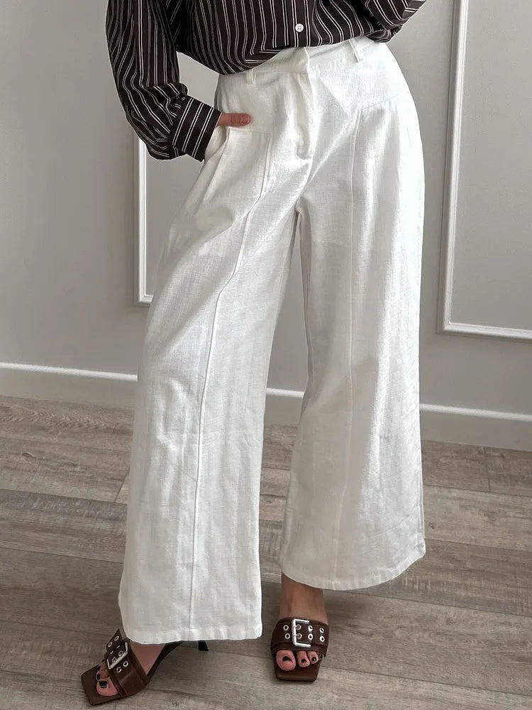 Women’s Trousers High Waist Wide Leg Straight Leg Relaxed Fit