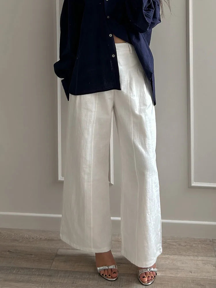 Women’s Trousers High Waist Wide Leg Straight Leg Relaxed Fit