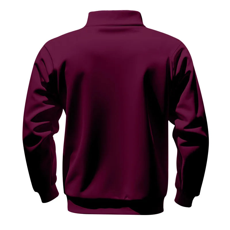 Men’s Sweatshirt Pullover Zip-Up Fleece Long Sleeve Autumn Winter