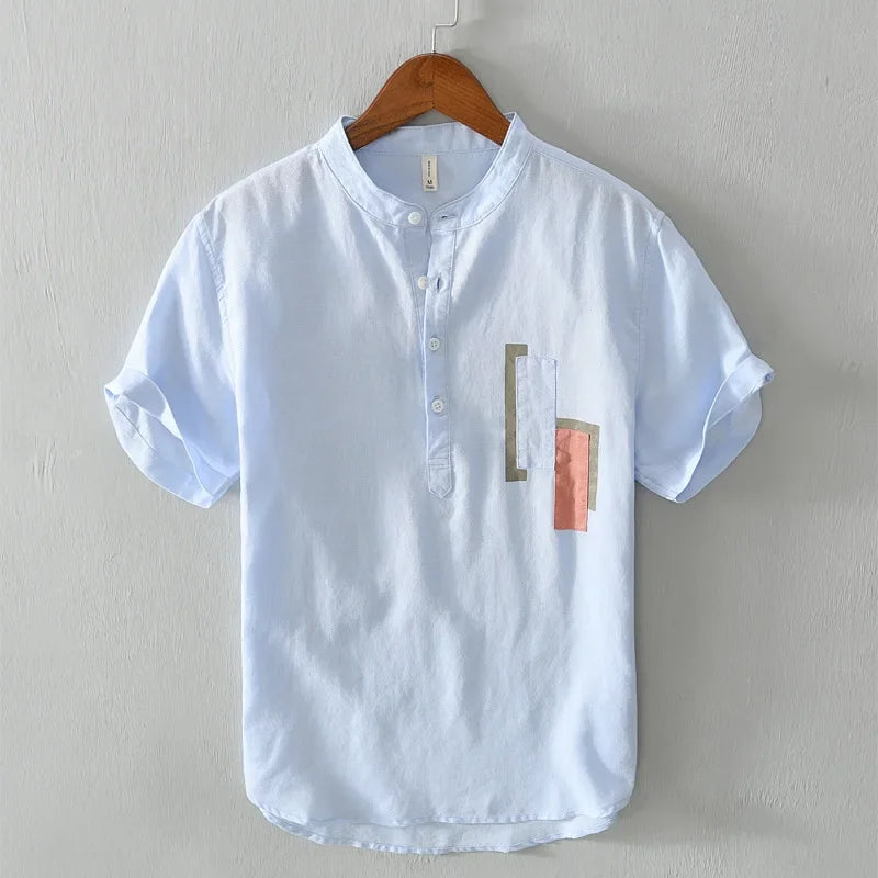 Men’s T-Shirt Short Sleeve Cotton Breathable Solid Color