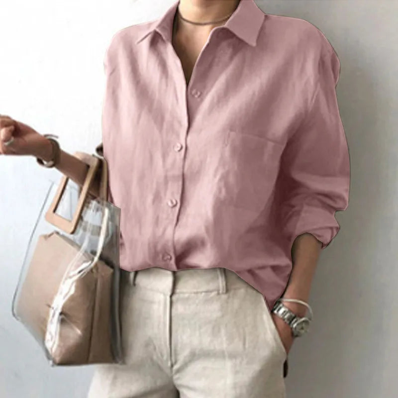 Women’s Top Blouse Long Sleeve Formal Solid Color