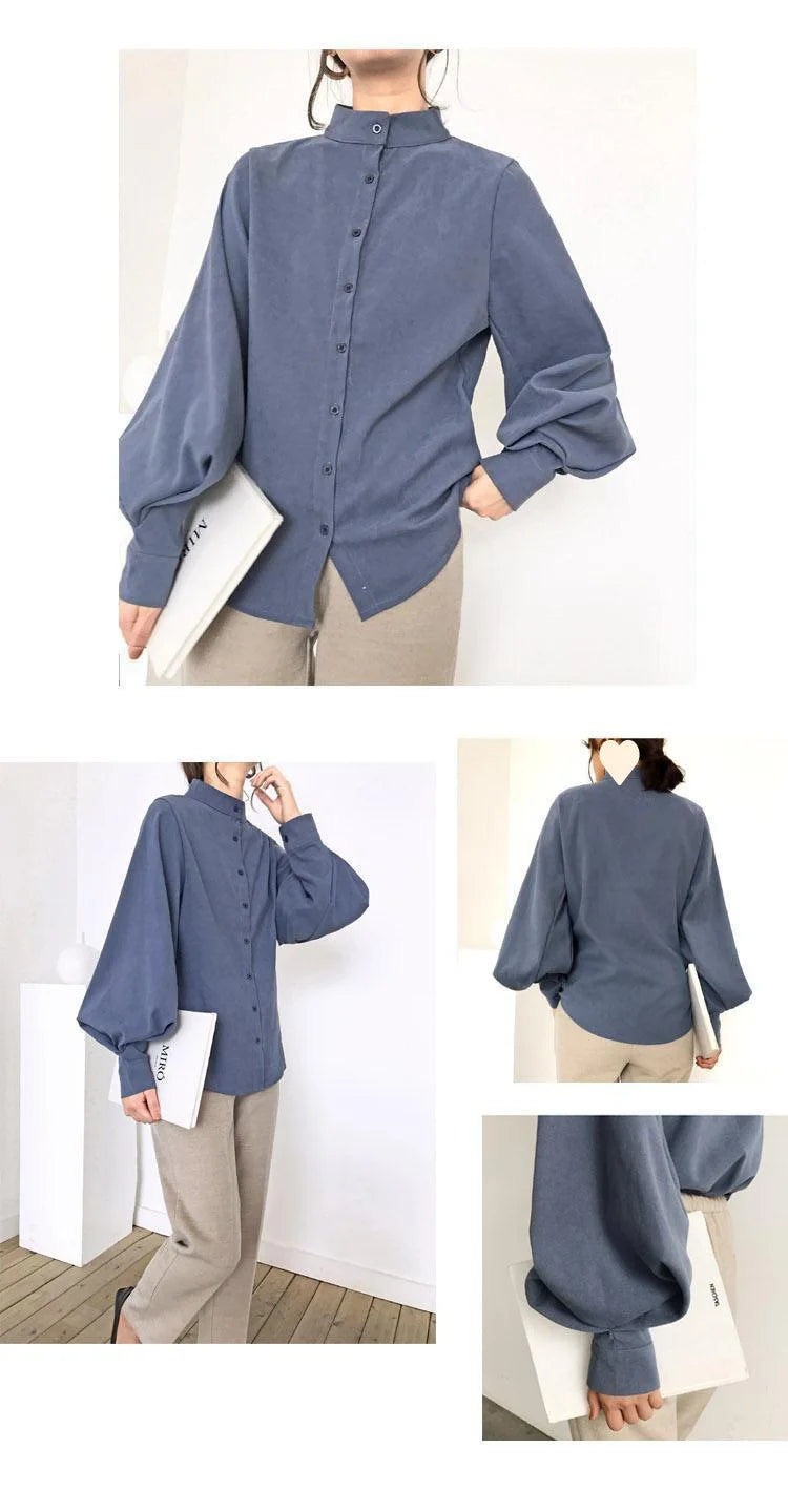 Women’s Top Blouse Long Sleeve Casual Solid Color