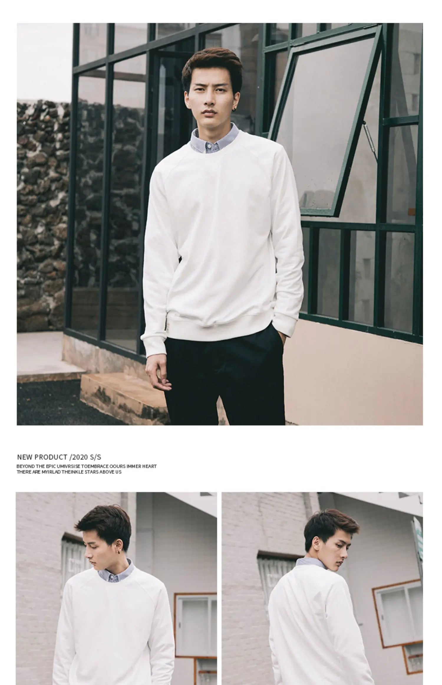 Men’s T-Shirt Long Sleeve Solid Color Cotton Comfort Fit