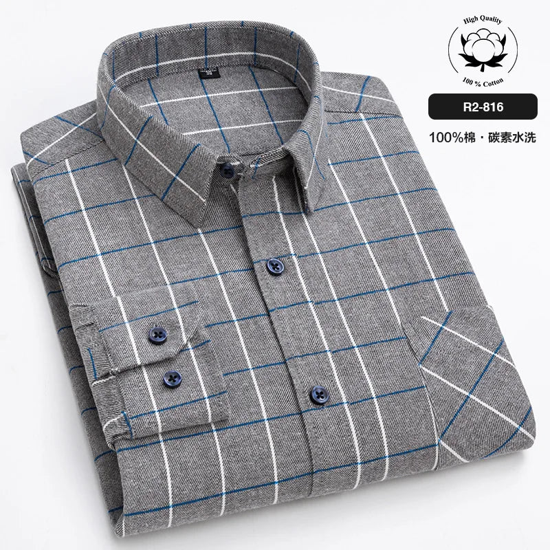Men’s Shirt Long Sleeve Cotton Casual Regular Fit