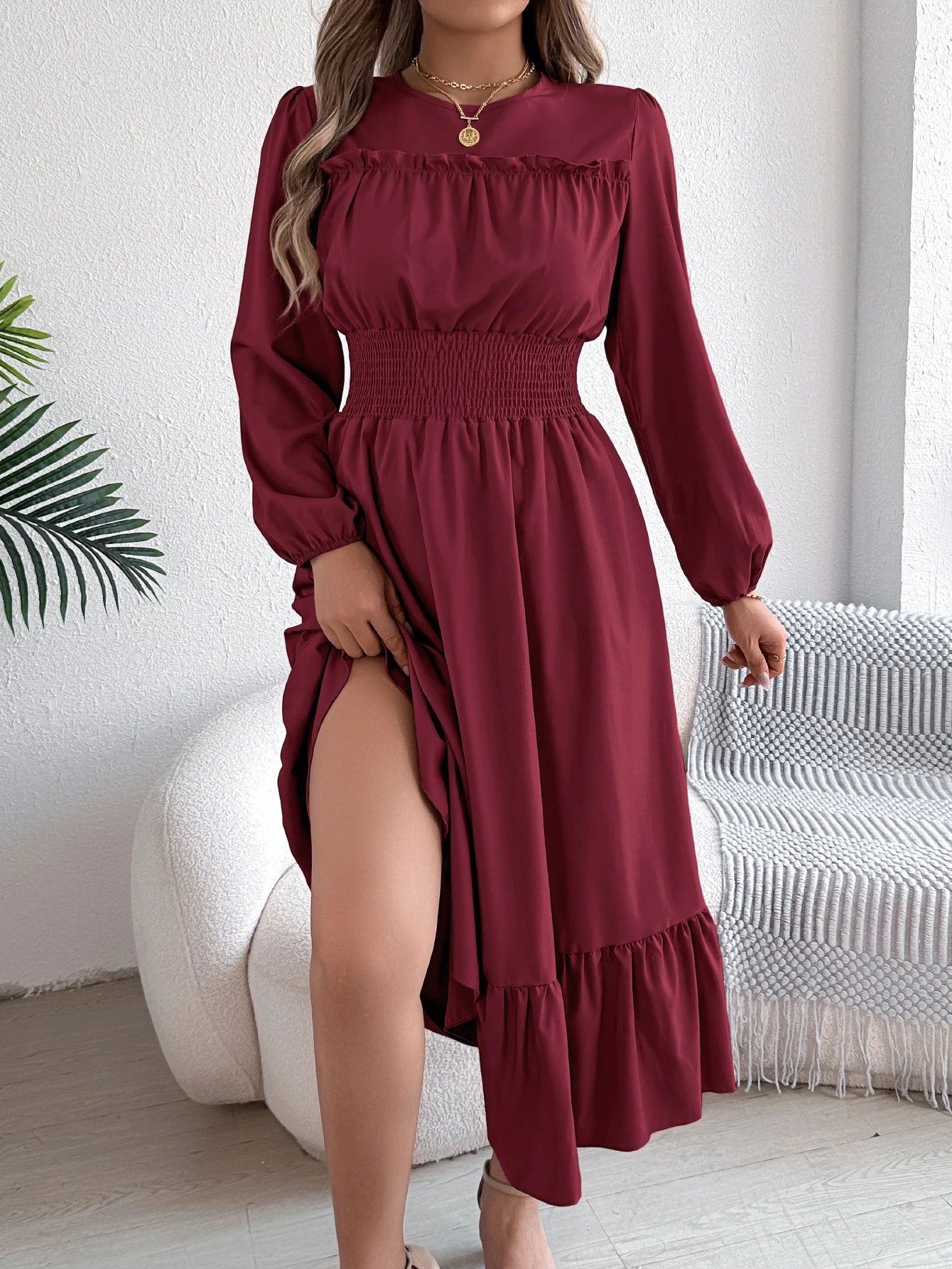 Women’s Dress Long Sleeve Casual Solid Color