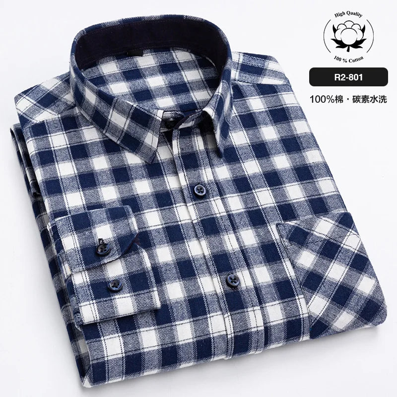 Men’s Shirt Long Sleeve Cotton Casual Regular Fit