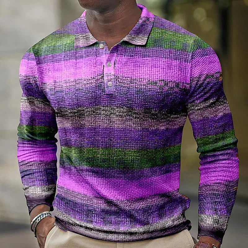Men’s Polo Shirt Long Sleeve Casual Breathable Comfort Fit