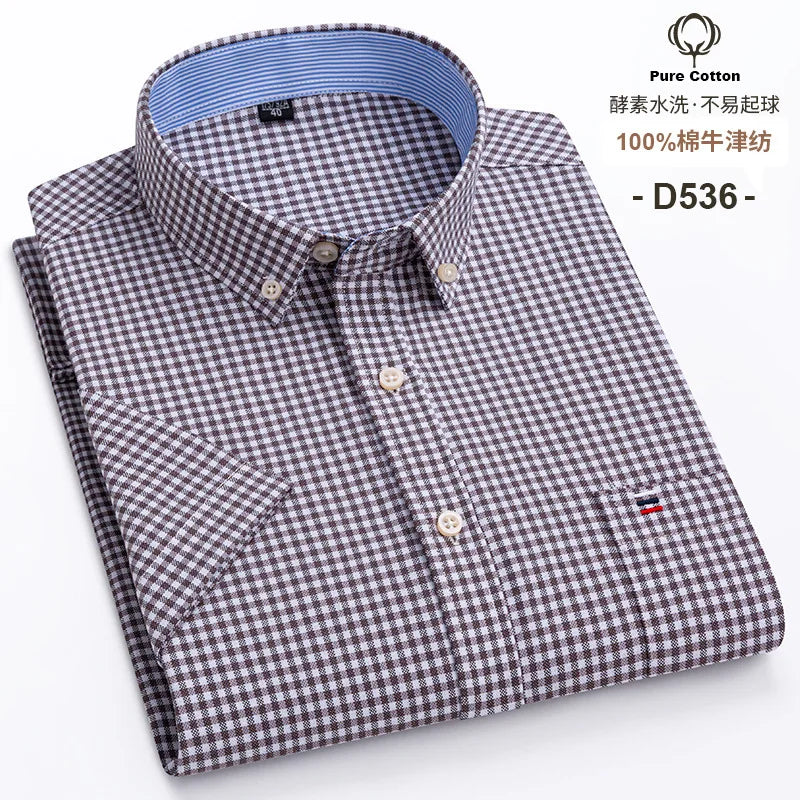 Men’s Shirt Short Sleeve Cotton Casual Formal