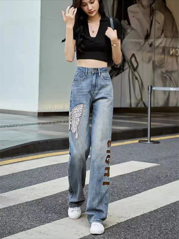 Women’s Jeans High Waist Straight Leg Casual