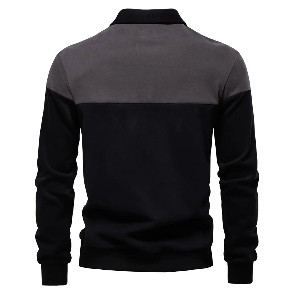 Men’s Polo Shirt Cotton Long Sleeve Business Casual Casual