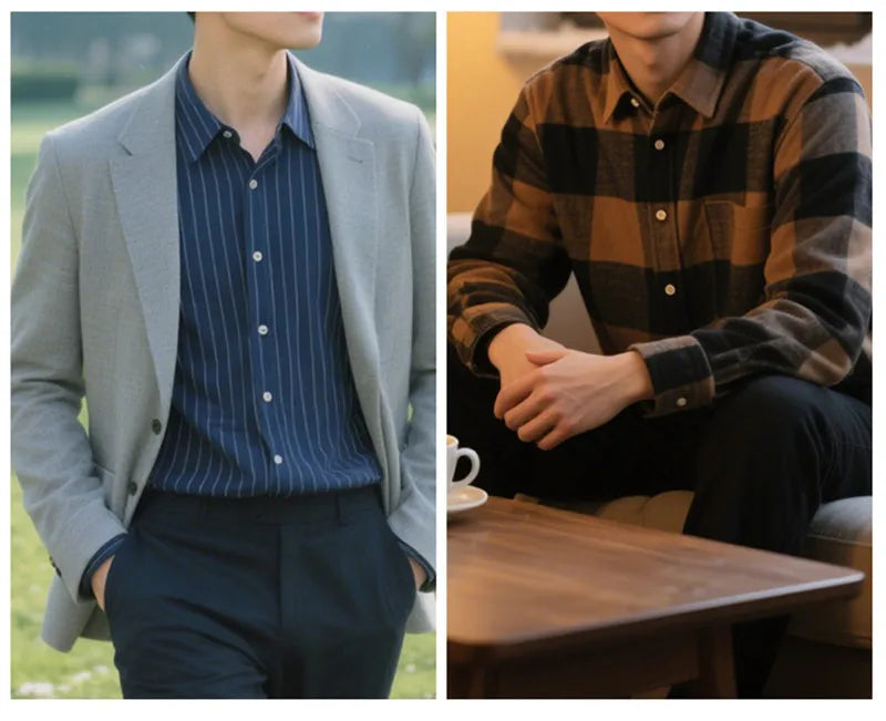 Men’s Shirt Long Sleeve Cotton Formal Slim Fit