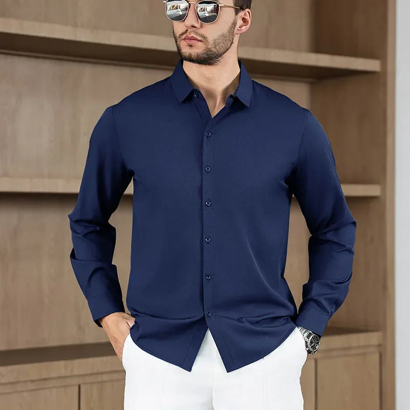 Men’s Shirt Long Sleeve Casual Formal Solid Color