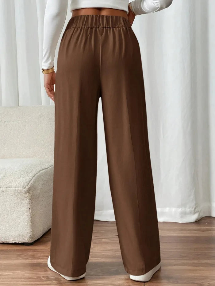 Women’s Trousers High Waist Straight Leg Relaxed Fit Casual