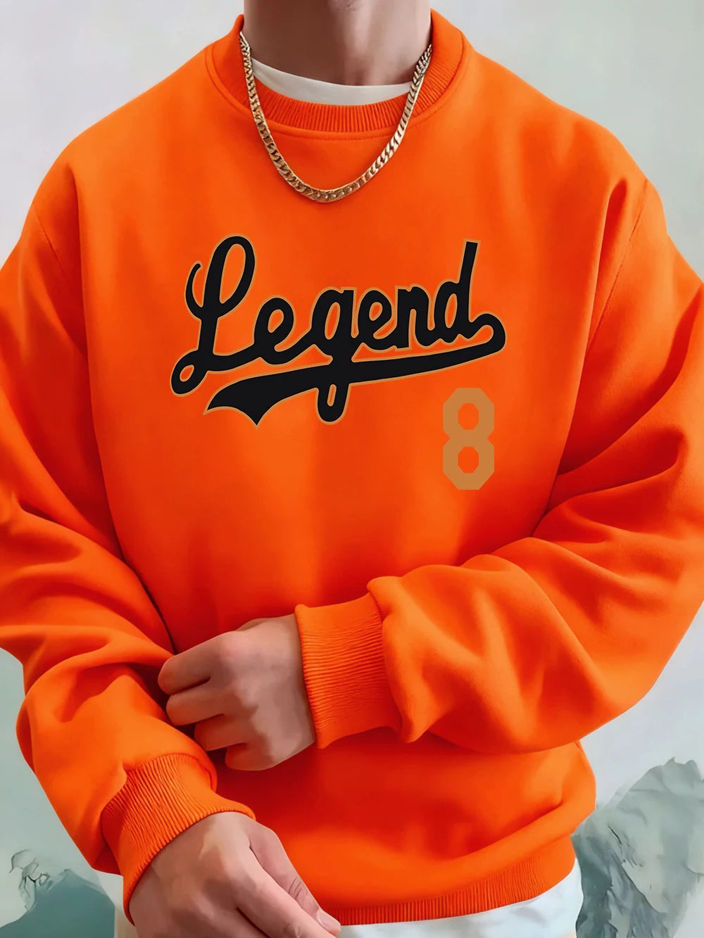 Men’s Sweatshirt Crewneck Oversized Fleece Warm Streetwear Casual