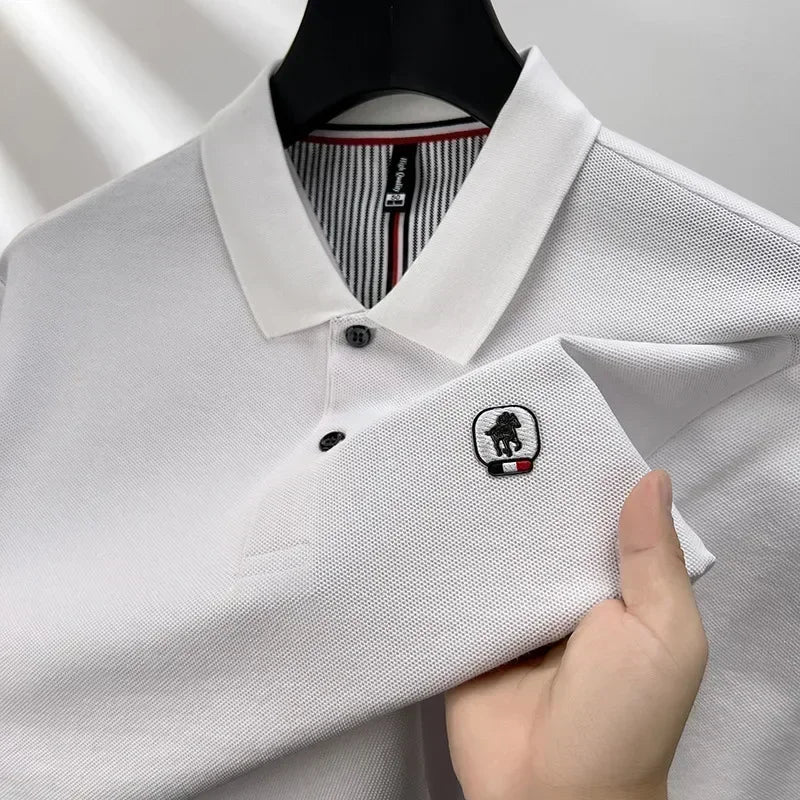 Men’s Polo Shirt Cotton Long Sleeve Business Casual Casual