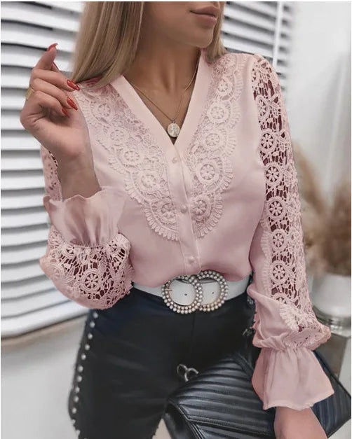 Women’s Top Blouse Long Sleeve Formal Solid Color