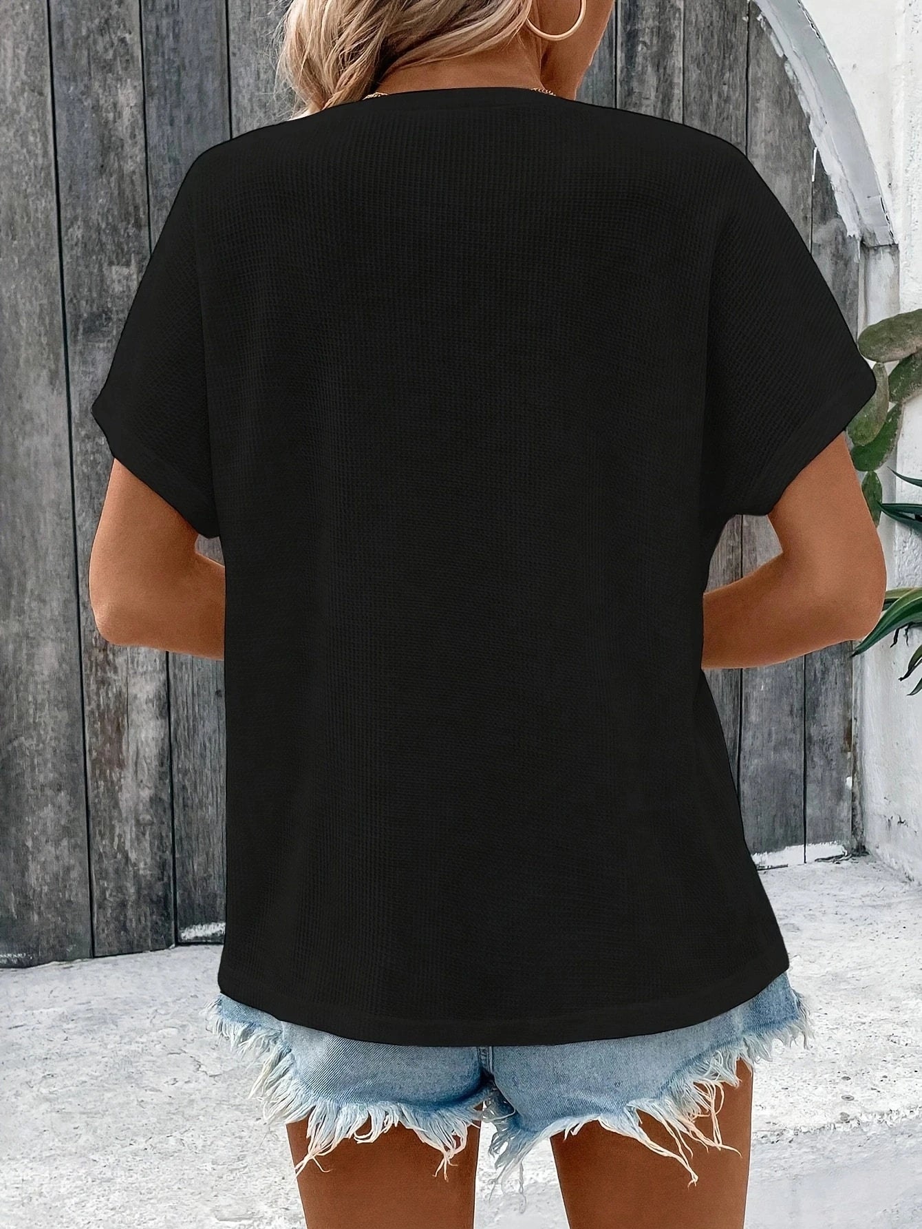 Women’s Top T-Shirt Short Sleeve Casual Solid Color