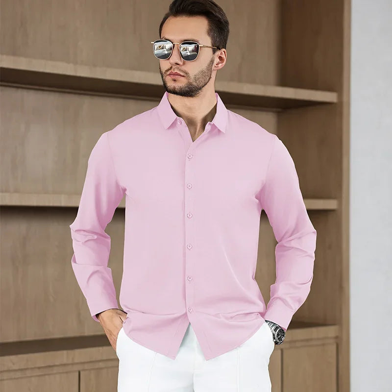 Men’s Shirt Long Sleeve Casual Formal Solid Color