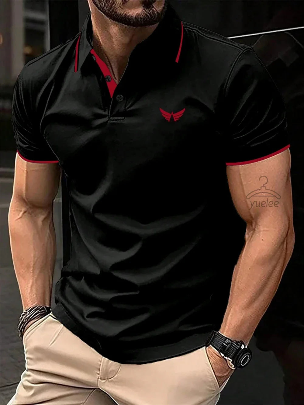 Men’s Polo Shirt Short Sleeve Casual Solid Color Comfort Fit Fashion