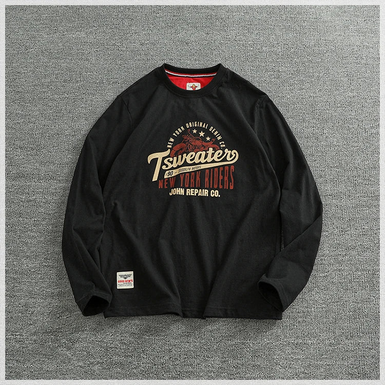 Men’s T-Shirt Long Sleeve Cotton Casual Printed