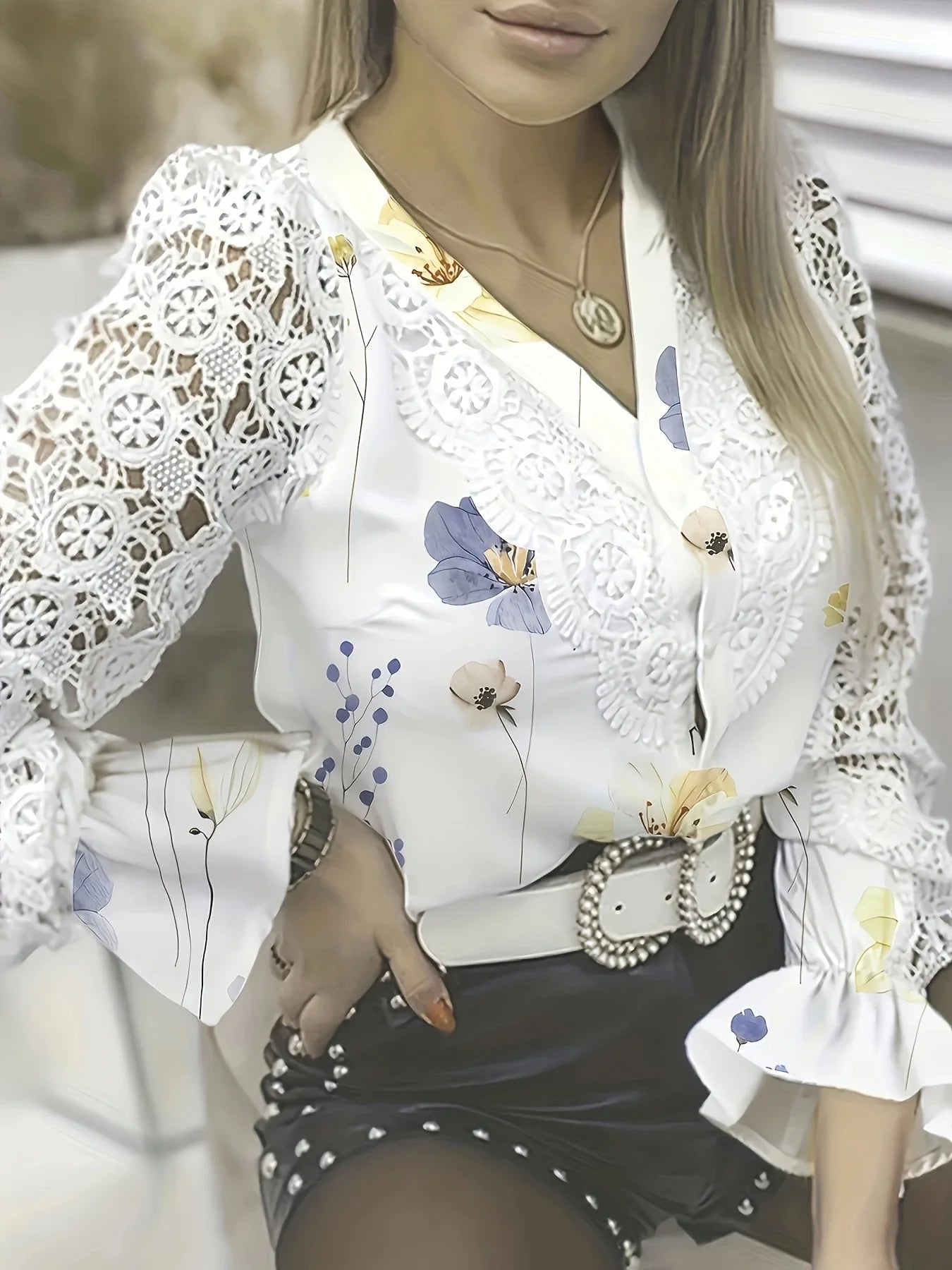 Women’s Top Blouse Long Sleeve Formal Solid Color