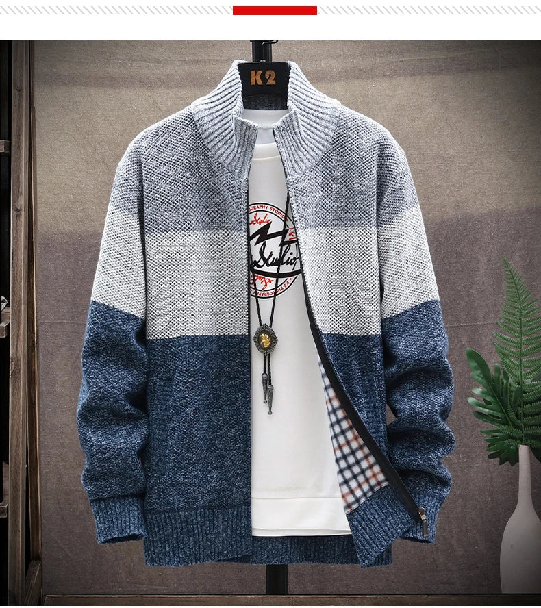 Men’s Sweatshirt Zip-Up Fleece Casual Autumn Winter