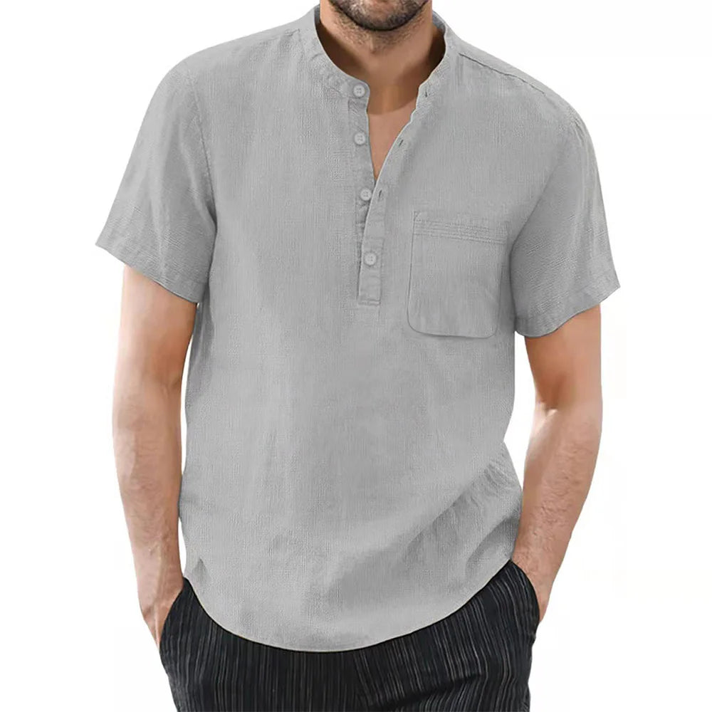 Men’s Polo Shirt Short Sleeve Cotton Casual Summer Solid Color