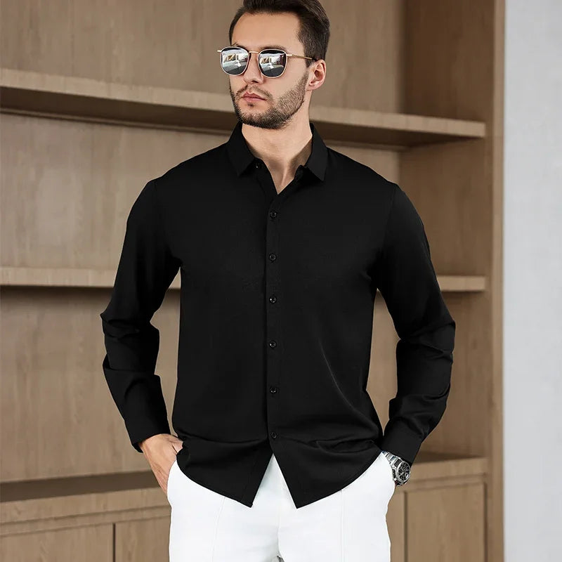 Men’s Shirt Long Sleeve Casual Formal Solid Color